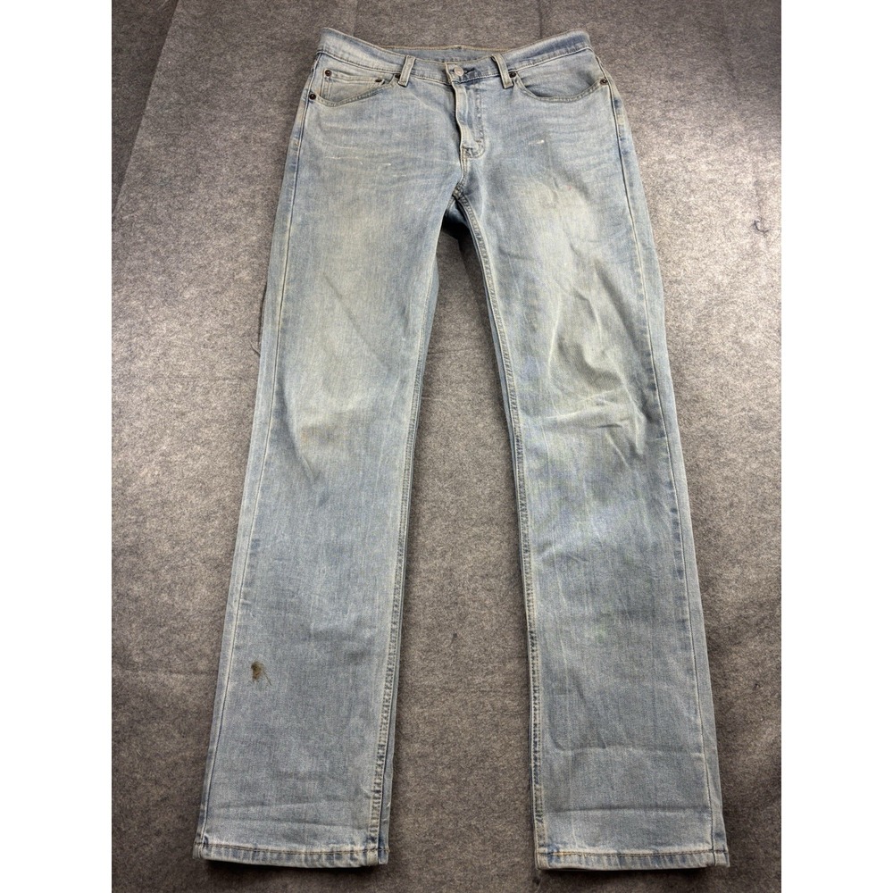 Levis 514 Jeans Mens 32x34 Light‎ Wash Straight Regular Zip Fly Denim Workwear